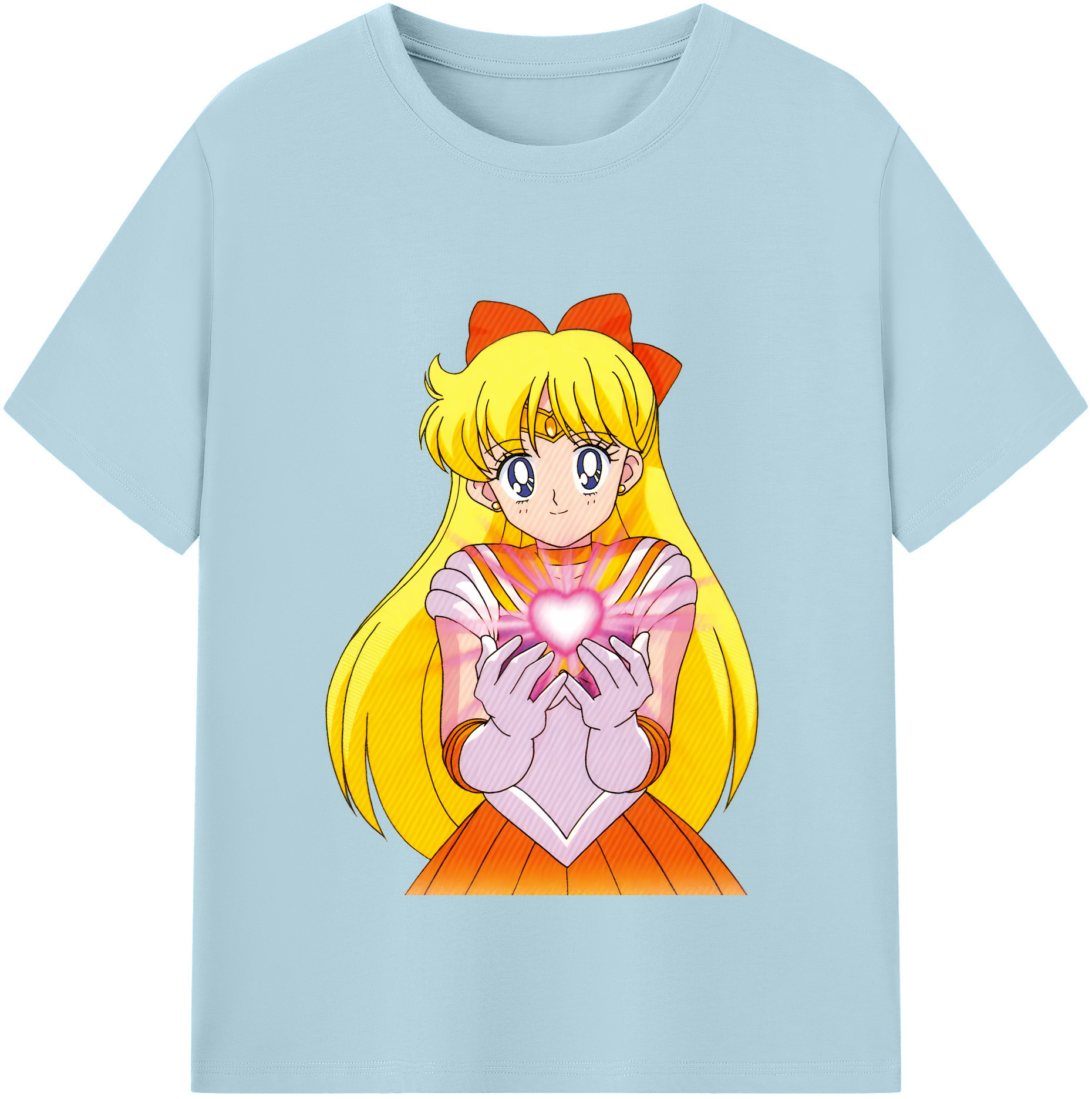 （画像用） 美少女戦士セーラームーン 愛野 美奈子 あいの みなこ Sailor Moon Aino Minako 綿100％半袖Tシャツ（フロントプリント）